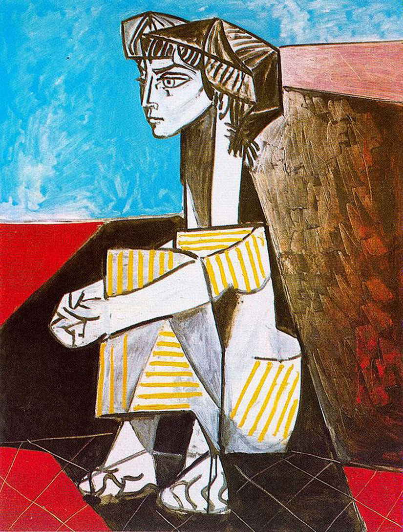 Picasso Portrait of Jacqueline Roque with her hands crossed 1954